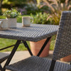 3 Piece Rattan Bistro Dining Set Outdoor Garden Balcony Folding Table Chair