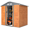 6.5x5.2ft Garden Shed Tools Equipments Storage Sliding Door House Hut Shelter