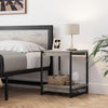 2 Tier Wood Side Table w/ Shelf, Square End Table Nightstand Living Room Bedroom
