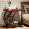 Industrial C-Space End Table, 3-Tier Narrow Small Side Table for Small Spaces