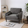 Modern Chenille Wingback Armchair Upholstered Accent Chair Single Sofa Wood Legs