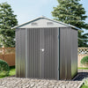 6ft x 4ft Garden Storage Shed Galvanised Metal Steel Sheds w/ 2 Door Ventilation