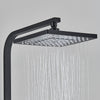 Black EXposed Bathroom Shower Mixer Twin Head Large Bar Set Square Valve System