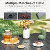 7 Piece Metal Outdoor Patio Dining Set with Umbrella Hole Patio Furniture Set