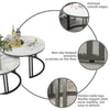 Coffee Table Set of 2 Nesting Accent TablesWhite Marble Top Stacking Side Desk
