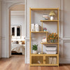 6 Tiers Bookshelf Floor Standing Open Storage Shelves with Cabinet Hallway Entry