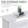 Extendable Radiator Cover Cabinet Shelving Slatted Design MDF White Home Office