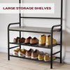 Hall Tree Coat Rack w/Bench,Storage Shelf,8Hooks,Freestanding Entryway Organiser