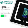 Modern LED Bedside Table with 2 Drawers Bedside Cabinet with Wireless Charging