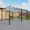 6 x 3m Aluminium Pergola with Retractable Roof Outdoor Garden Gazebo Canopy Tent
