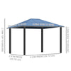 3.6x3(m) Hardtop Gazebo Garden Pavilion w/ Polycarbonate Roof, Brown