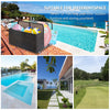 Outdoor Pool Float Storage Box with Wheels, PE Rattan Organizer for Patio & Pool