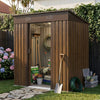 Garden Shed Pent Roof 4X6FT Metal Free Foundation Base Tools Bike Storage House
