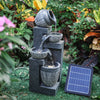 Garden Solar Water Feature LED Light Fountain Outdoor Indoor Resin Ornament Pump
