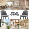 2 Pack Linen Upholstered Dining Chairs with Cushioned Seats and Curved Backrest