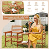 Wood 2-Seat Conversation Set Outdoor Patio Loveseat with Coffee Table