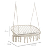 Hanging Hammock Swing Chair Cotton Rope Porch Swing for Indoor Outdoor Patio