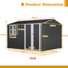 Garden Shed With Window Doors Outdoor Steel Apex Roof Tool Foundation