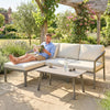 3 Piece Garden Dining Set, 3 Seater Outdoor Patio Furniture, Grey