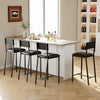 Counter Height Bar Stools Set of 2/4, Modern Faux Leather Bar Chairs with Back