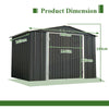 Garden Shed 10X8FT Metal Apex Roof With Free Foundation Base Storage House Anthr
