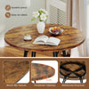 47 Inch Dining Table Round Kitchen Table for 4-6 People-Brown