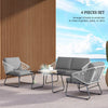 Four-Piece Rattan Strong Panel Outdoor Sofa Set - Grey