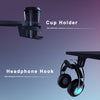 140×70 cm Gaming Desk with Cup Holder & Headphone Hook, Ergonomic Computer Desk