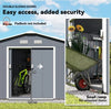 Metal Garden Storage Shed Large Summer Tool House Foundation Kit Lock Doors Unit
