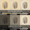 Oval LED Bathroom Mirror Adjustable LED Colors Anti-fog Dimming&Memory Function