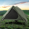 2-Person Green Camping Cot Tent Foldable Off-Ground Camping Combo