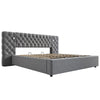 6ft Ottoman Hydraulic Storage Bed Frame w/ Reading Light, Wide Headboard, Velvet