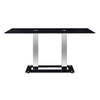 Jet Large Black Glass Dining Table With Chrome Supports