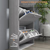Slim Shoe Storage Cabinet with 3 Flip Drawers, Grey