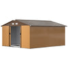 13 x 11ft Garden Shed Storage w/ Foundation Kit, Vent, Light Brown