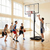 5.6-10 Ft Adjustable Basketball Goal System w/ 44 Inch Shatterproof Backboard