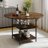 120 CM Round Dining Table Mid-Century Modern Kitchen Table for 4-6