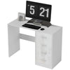 Computer Writing Desk with 4 Drawers, High Gloss Home Office Workstation