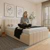 Luxury Plush Velvet Ottoman Bed Frame with Gas Lift Storage, Double & King Sizes