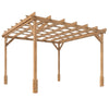 3 x 3 m Wooden Pergola Kit, Garden Gazebo Shelter for Climbing Vines, Dark Brown