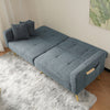 Sofa Bed Love Seat Sofa Settee Couch with Gold Metal Legs & Cushions Gray-blue