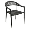 6 Seater Black Garden Wicker Dining Set with Sintered Stone Oval Table FTR247