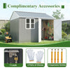 Garden Shed 10x10FT Steel Apex Tool Equipment Organize W/Window Door Grey