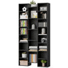 Tall Bookshelf with 21 Compartments and 10 Adjustable Shelves, Black