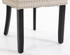 Plush Velvet Dining Chairs with Knocker 1 2 4 6 Black Grey Beige Stud Detailing
