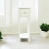 Slim NightStand White Drawer Shelf Cabinet White Furniture Wood Painted Bedside