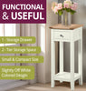 Small Console Table, Off White Painted Telephone Table with Drawer, Plant Stand