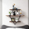 Wall Mounted Floating Shelves Wood Partition Storage Geometric Open Wall Rack UK