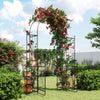 COSTWAY 220 cm Tall Garden Arch with Lockable Gate