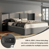 Ottoman Bed Upholstered Bed Frame With Storage, Wooden Slats Super King SIze Bed